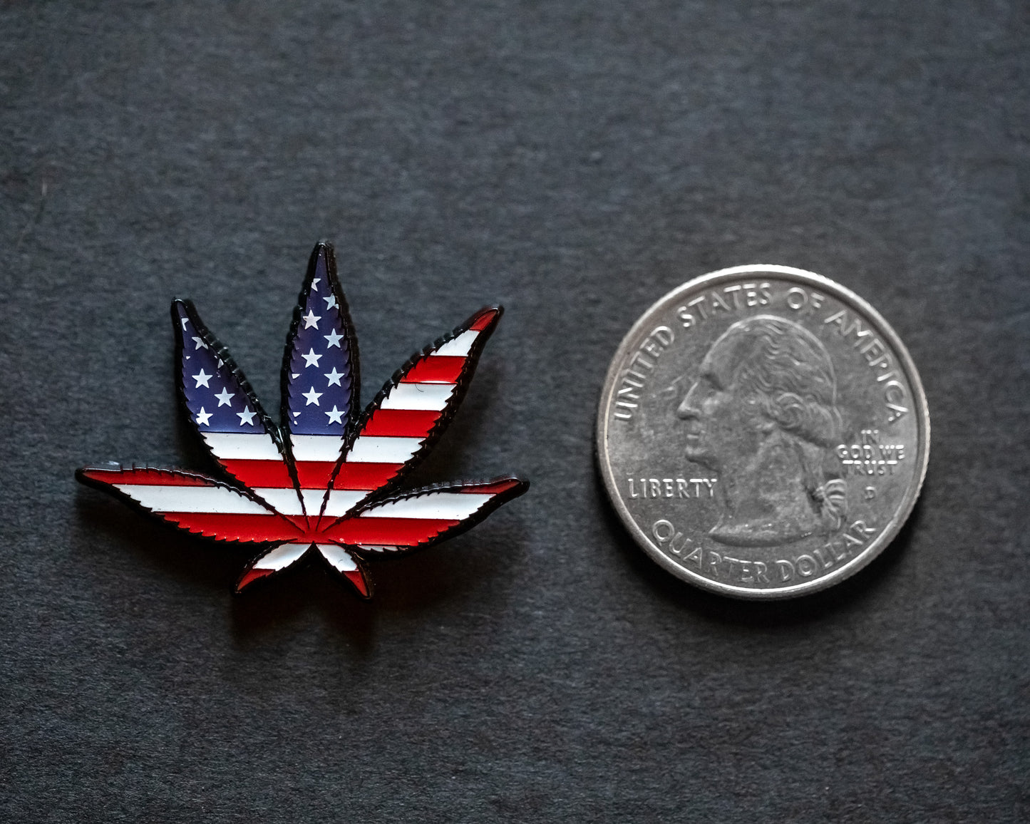 Grown in America Pot Leaf USA Flag Lapel Pin - 1.25" Inch Size