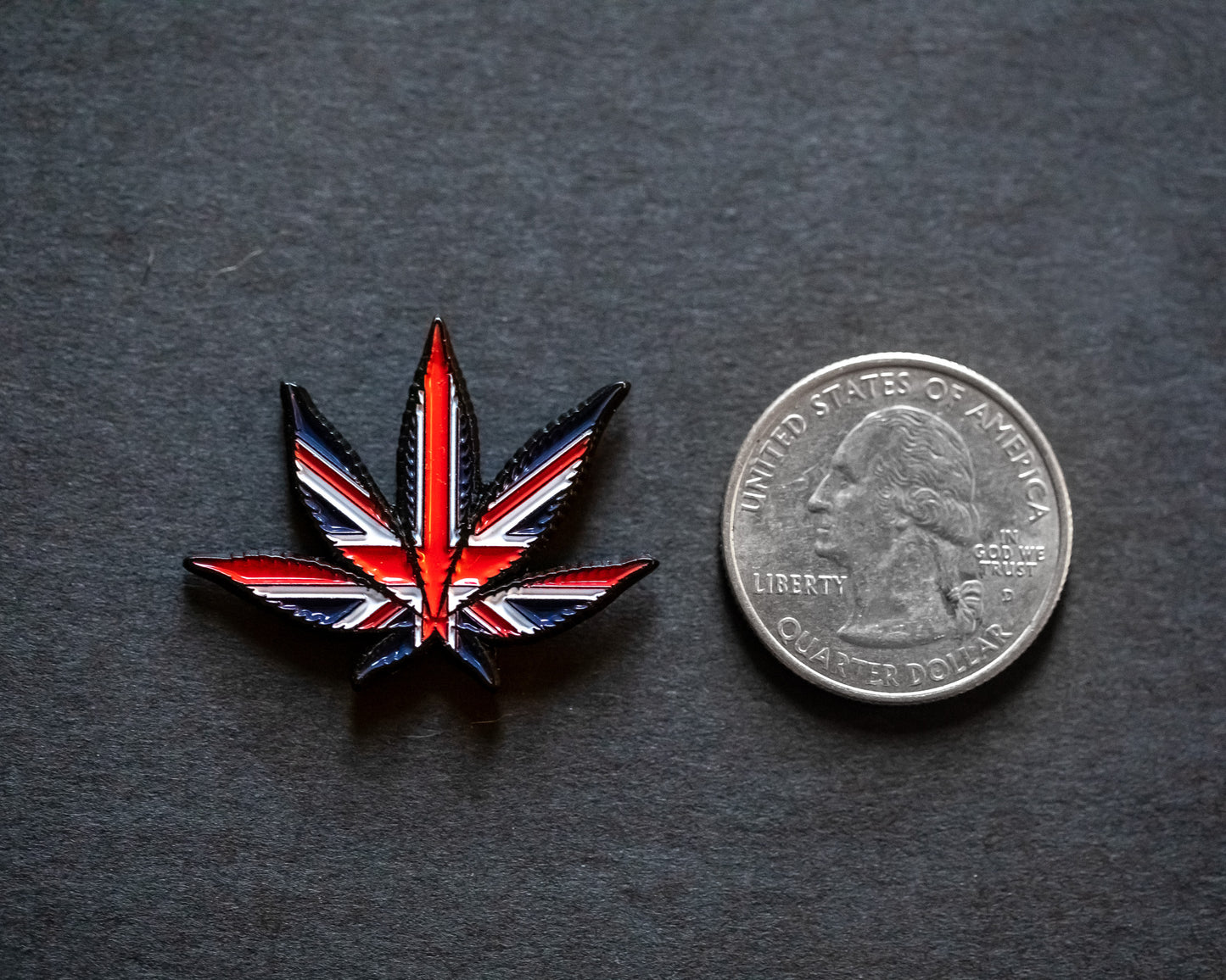 Union Jack UK Flag Pot Leaf Lapel Pin