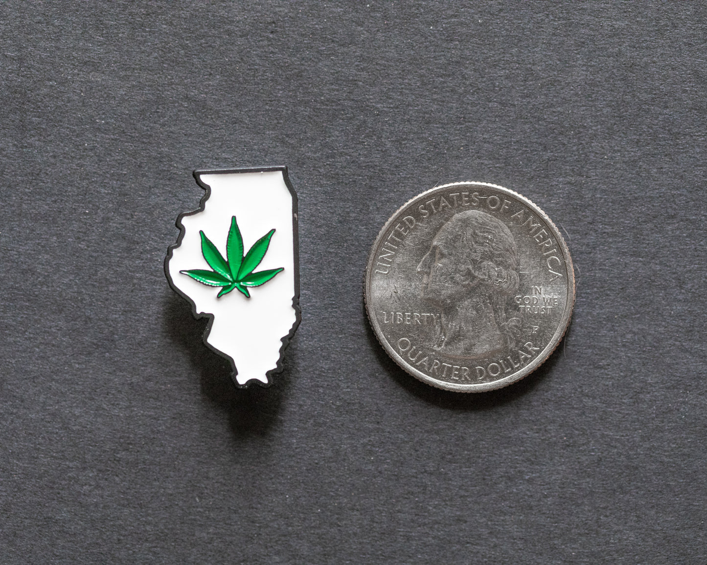 Illinois State Pot Leaf Lapel Pin 1" Inch