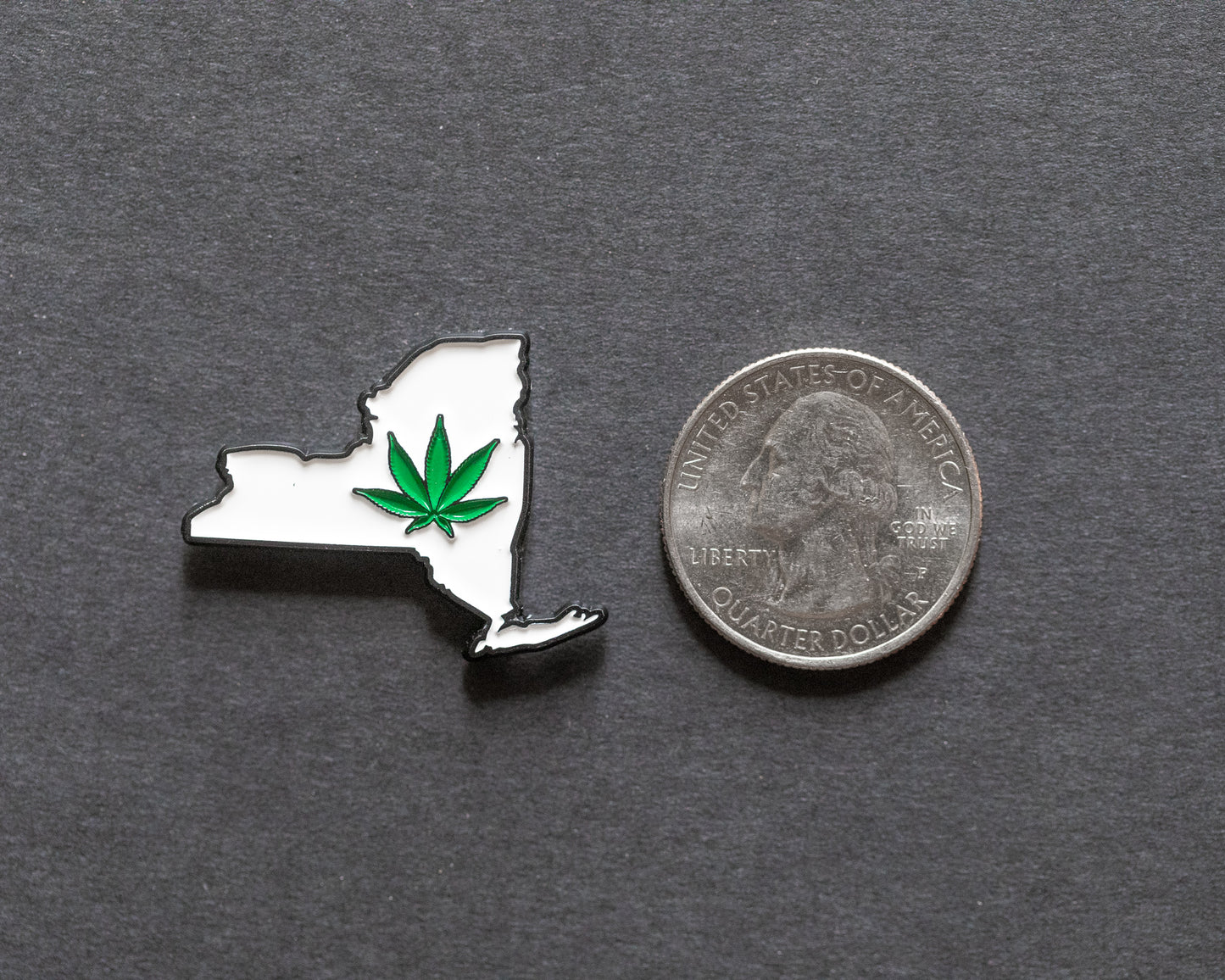 New York State Pot Leaf Lapel Pin 1.25" Inch