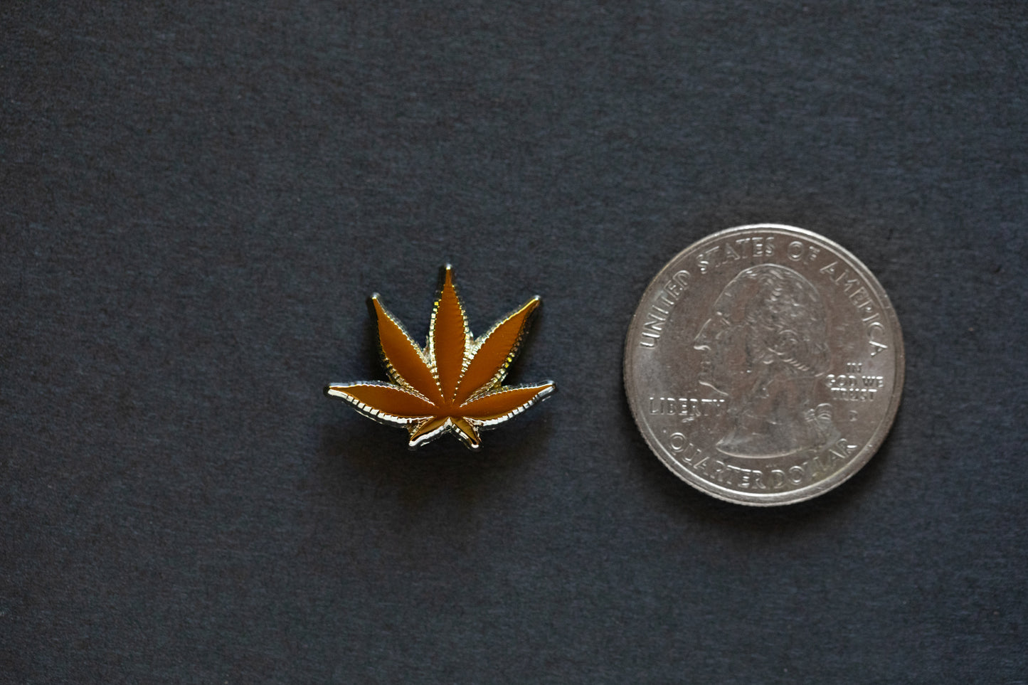 Gold Die Struck Pot Leaf Lapel Pin 0.75" Inch