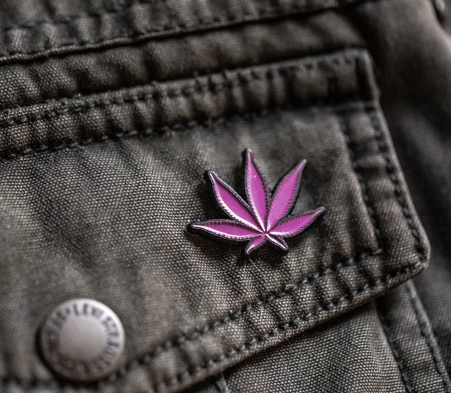 Pink Pot Leaf Lapel Pin 1" Inch