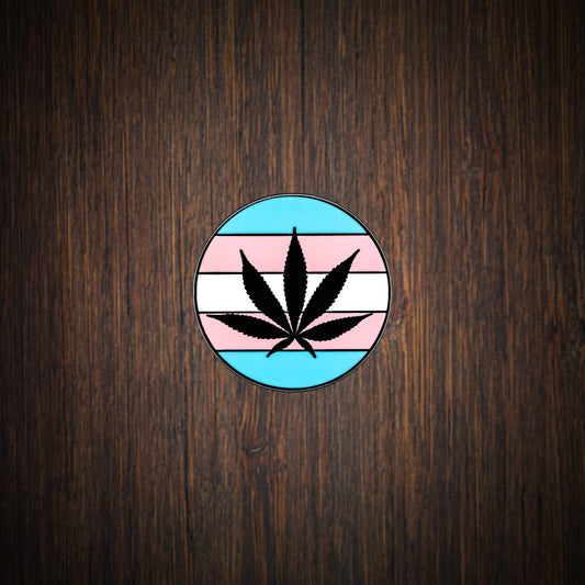 Trans Pot Leaf LGBTQ Color Lapel Pin